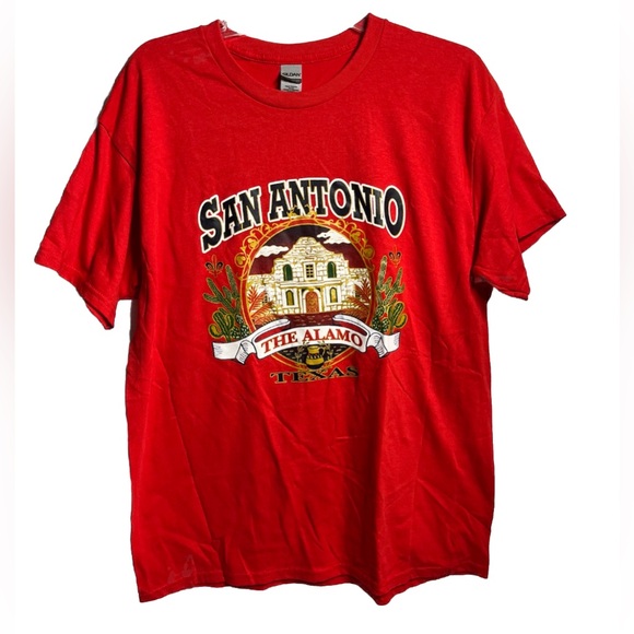 Texas San Antonio The Alamo T-Shirt Size Large Red - Picture 1 of 4